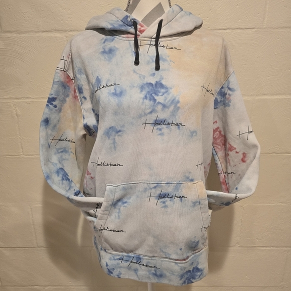 Hollister Mens Multicolor Tiedye Hoodie Sweatshirt Large Unisex Logo. - Picture 1 of 9